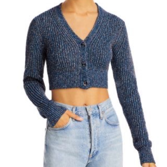 Helmut Lang Reef Knot Cropped Button Front Cardigan - Picture 1 of 12